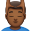 Man Getting Massage: Medium-Dark Skin Tone emoji on Apple