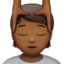 Emoji Persona che riceve un massaggio: carnagione abbastanza scura su Apple