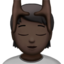 Person, die eine Kopfmassage bekommt: dunkle Hautfarbe-Emoji auf Apple