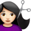 Apple üzerinde Saç kestiren kadın: açık cilt tonu emojisi