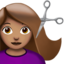 Woman Getting Haircut: Medium Skin Tone emoji on Apple