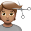Person Getting Haircut: Medium Skin Tone emoji on Apple
