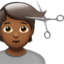 Emoji Taglio di capelli: carnagione abbastanza scura su Apple