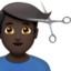 Emoji Homme qui se fait couper les cheveux : peau foncée sur Apple