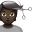 Emoji Taglio di capelli: carnagione scura su Apple