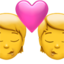 Kiss emoji on Apple