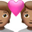 Liebespaar: mittlere Hautfarbe-Emoji auf Apple
