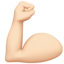 Angespannter Bizeps: helle Hautfarbe-Emoji auf Apple