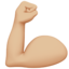 Flexed Biceps: Medium-Light Skin Tone emoji on Apple