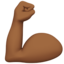 Flexed Biceps: Medium-Dark Skin Tone emoji on Apple