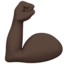Flexed Biceps: Dark Skin Tone emoji on Apple