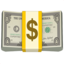 Emoji Wang kertas dolar pada Apple