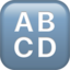 Emoji Pulsante con lettere latine maiuscole su Apple