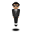 Person in Suit Levitating: Medium-Light Skin Tone emoji on Apple