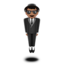 Emoji Homem de terno levitando: pele morena no Apple