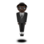 Person in Suit Levitating: Dark Skin Tone emoji on Apple