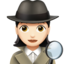 Woman Detective: Light Skin Tone emoji on Apple