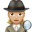 Emoji Investigatrice: carnagione abbastanza chiara su Apple