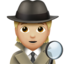Detective: Medium-Light Skin Tone emoji on Apple