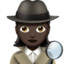 Detektivin: dunkle Hautfarbe-Emoji auf Apple