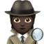 Detektiv(in): dunkle Hautfarbe-Emoji auf Apple