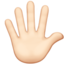 Emoji Mano aperta: carnagione chiara su Apple