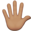Hand with Fingers Splayed: Medium Skin Tone emoji on Apple