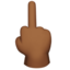 Emoji Dito medio: carnagione abbastanza scura su Apple