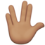 Vulcan Salute: Medium Skin Tone emoji on Apple