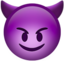 Smiling Face with Horns emoji on Apple