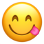 Face Savoring Food emoji on Apple