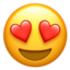 Smiling Face with Heart-Eyes emoji on Apple