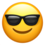 Emoji Faccina con sorriso e occhiali da sole su Apple