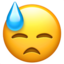 Emoji Cara con sudor frío en Apple