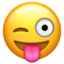 Winking Face with Tongue emoji on Apple