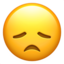 Disappointed Face emoji on Apple