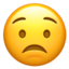 Worried Face emoji on Apple
