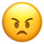 Verärgertes Gesicht-Emoji auf Apple
