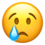 Emoji Visage qui pleure sur Apple