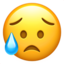 Sad but Relieved Face emoji on Apple