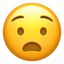 Anguished Face emoji on Apple