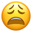 Emoji Faccina esausta su Apple