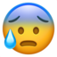 Emoji Muka gementar dan berpeluh sejuk pada Apple