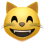 Grinsende Katze mit lachenden Augen-Emoji auf Apple