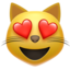 Apple의 하트 눈 고양이 얼굴 이모지
