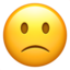 Emoji Muka berkerut sedikit pada Apple