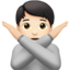 Emoji Persona che fa segno di no: carnagione chiara su Apple