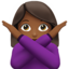 Emoji Donna con gesto di rifiuto: carnagione abbastanza scura su Apple