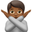 Emoji Gerak isyarat tidak: ton kulit sederhana gelap pada Apple