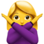 Emoji Donna con gesto di rifiuto su Apple